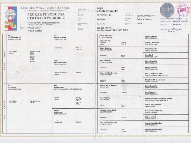 Argo z Malé Hranické